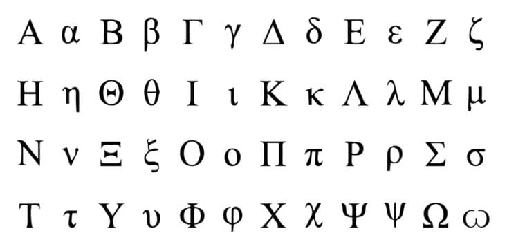 Greek alphabet